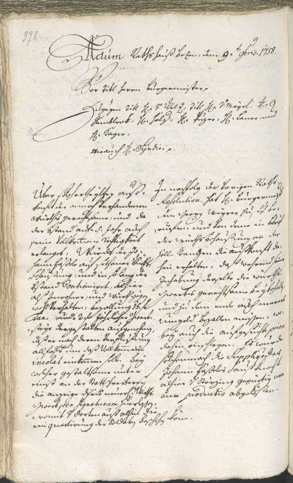 Archivio Storico della Città di Bolzano - BOhisto protocollo consiliare 1756/59 