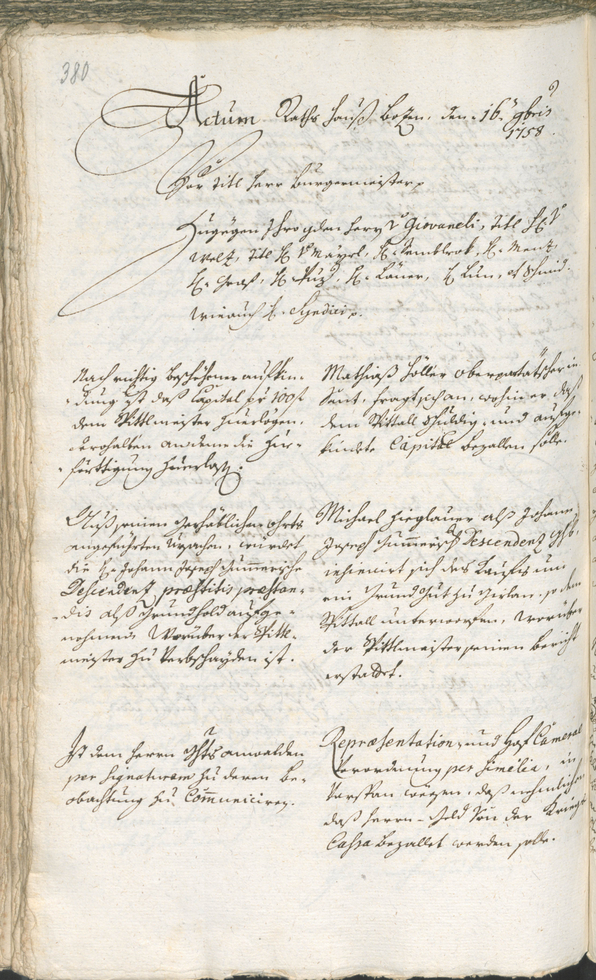 Civic Archives of Bozen-Bolzano - BOhisto Ratsprotokoll 1756/59 