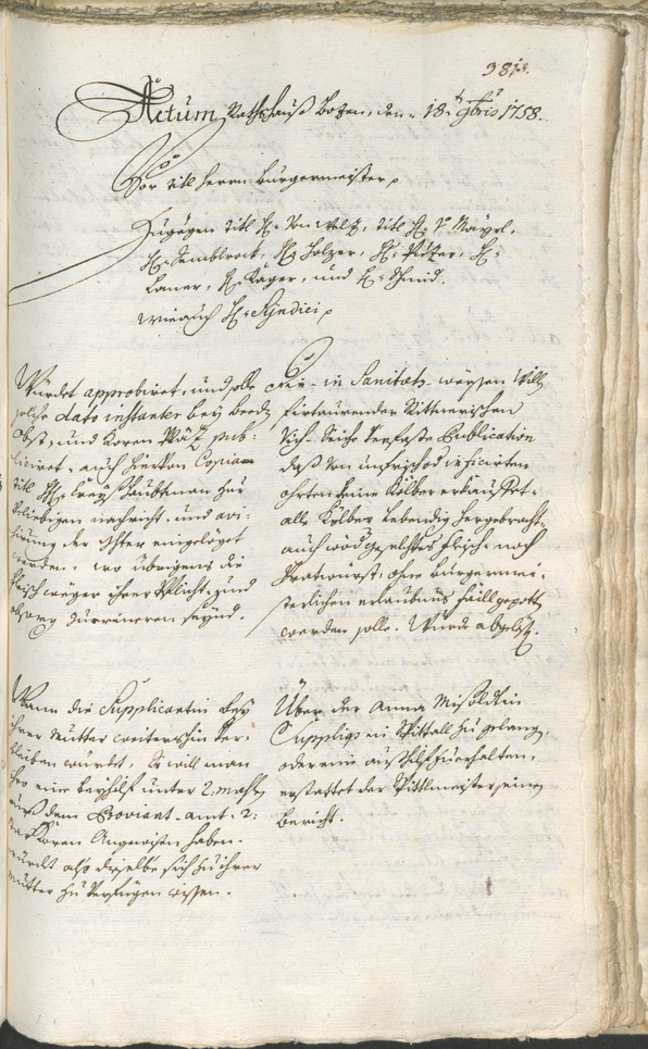 Archivio Storico della Città di Bolzano - BOhisto protocollo consiliare 1756/59 