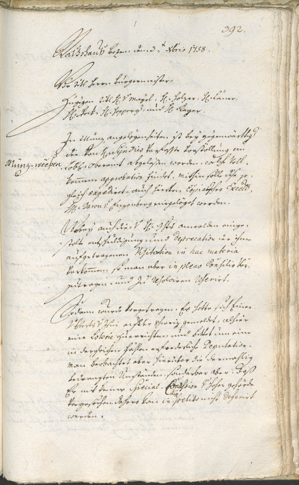 Archivio Storico della Città di Bolzano - BOhisto protocollo consiliare 1756/59 