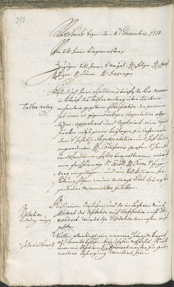 Civic Archives of Bozen-Bolzano - BOhisto Ratsprotokoll 1756/59 