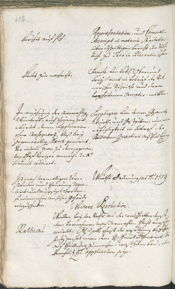 Civic Archives of Bozen-Bolzano - BOhisto Ratsprotokoll 1756/59 