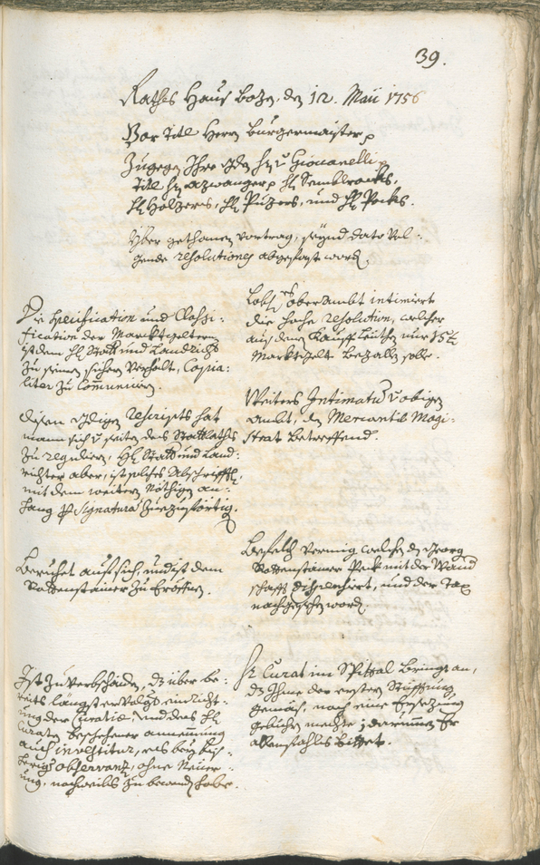 Civic Archives of Bozen-Bolzano - BOhisto Ratsprotokoll 1756/59 