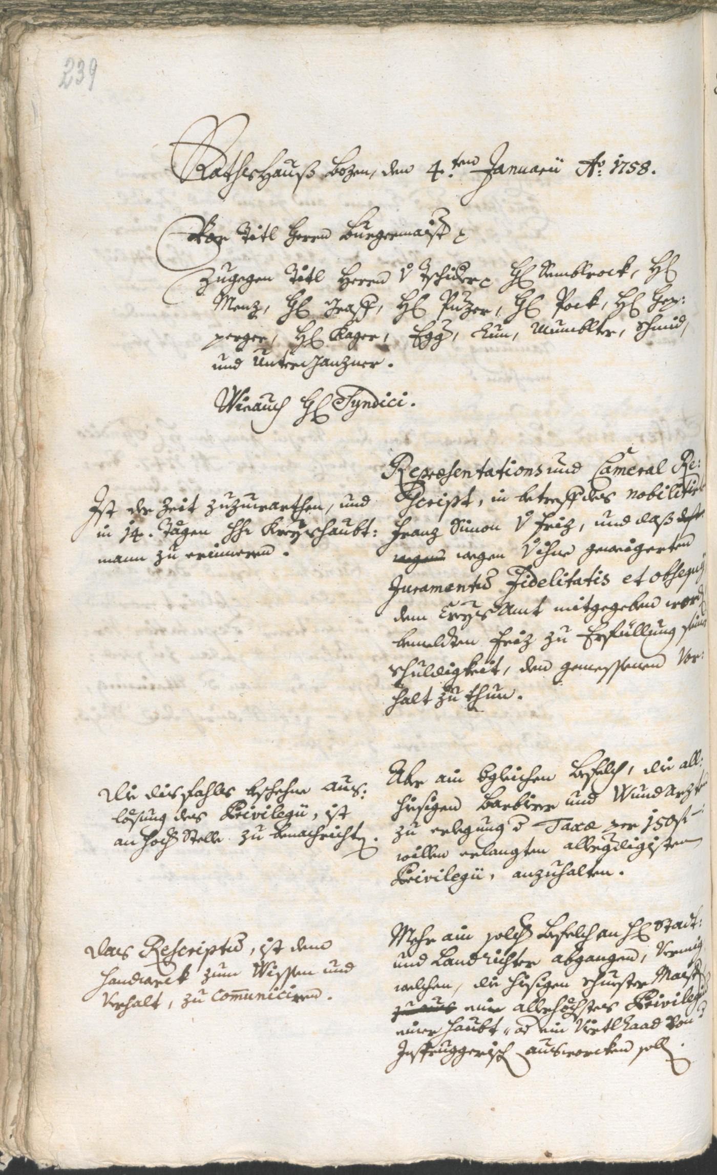 Stadtarchiv Bozen - BOhisto Ratsprotokoll 1756/59 