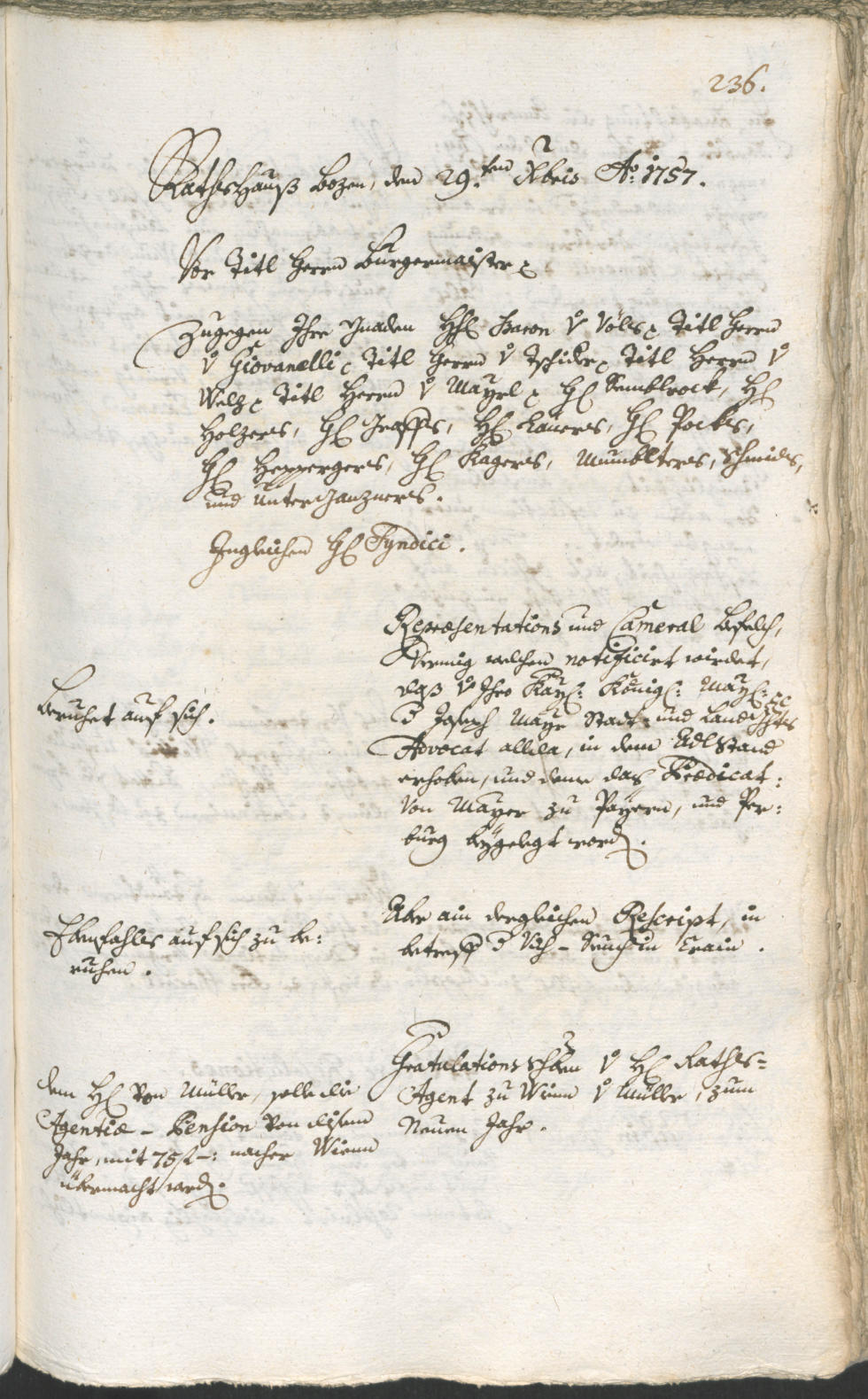 Civic Archives of Bozen-Bolzano - BOhisto Ratsprotokoll 1756/59 