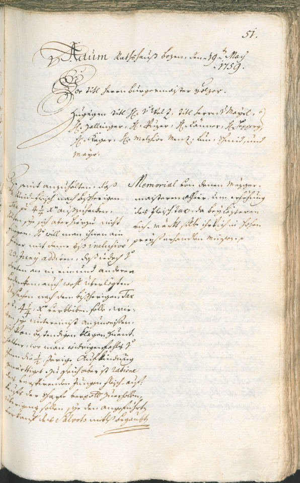 Civic Archives of Bozen-Bolzano - BOhisto Ratsprotokoll 1759/62 