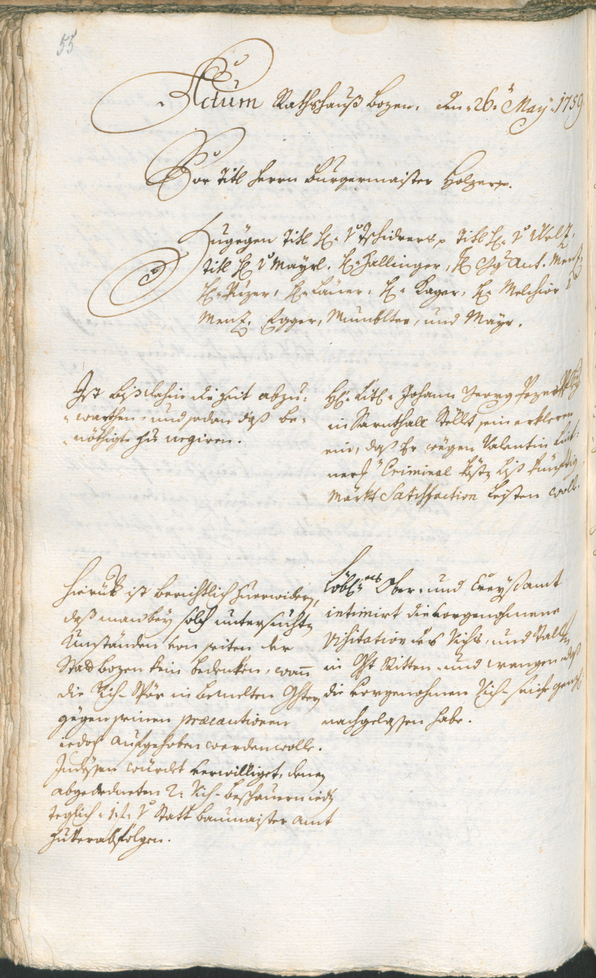 Civic Archives of Bozen-Bolzano - BOhisto Ratsprotokoll 1759/62 