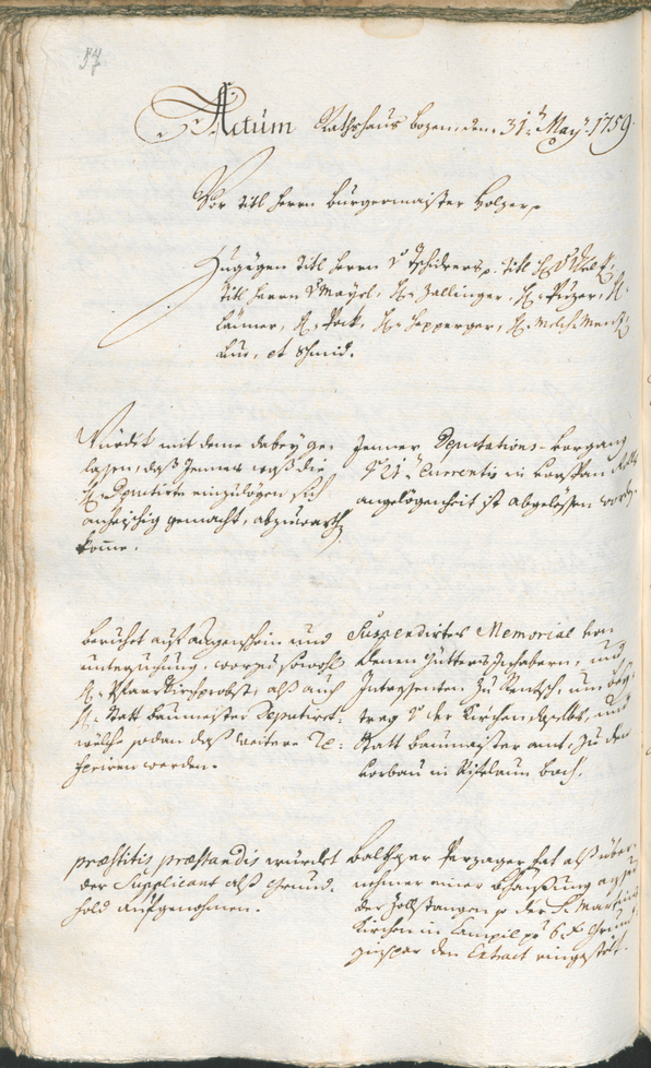 Civic Archives of Bozen-Bolzano - BOhisto Ratsprotokoll 1759/62 