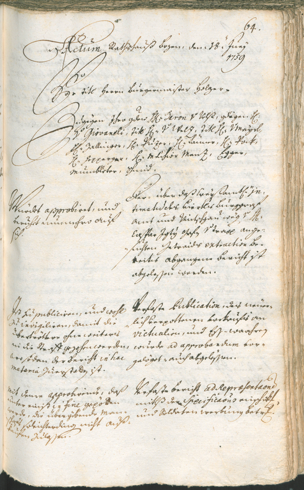 Archivio Storico della Città di Bolzano - BOhisto protocollo consiliare 1759/62 