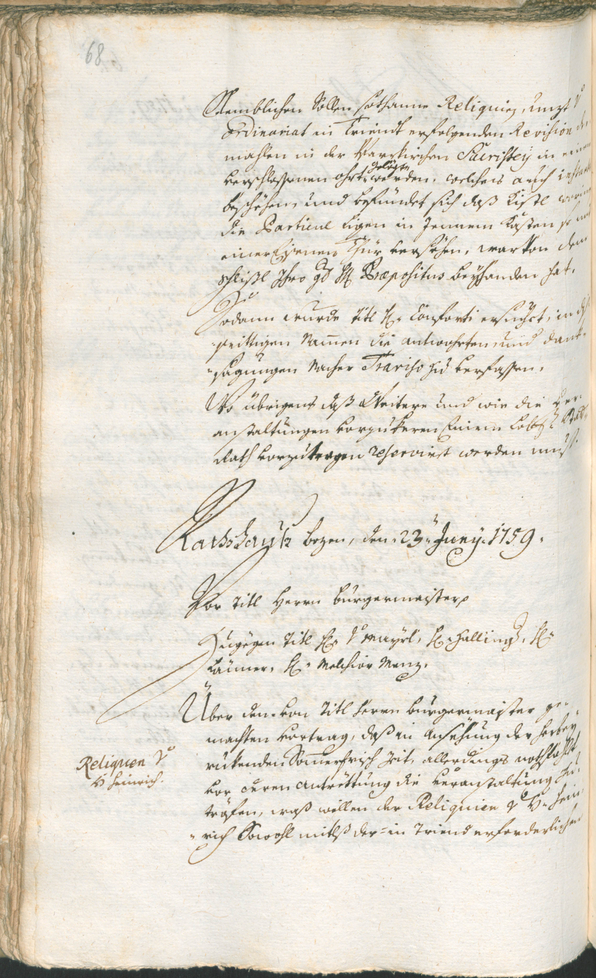 Archivio Storico della Città di Bolzano - BOhisto protocollo consiliare 1759/62 