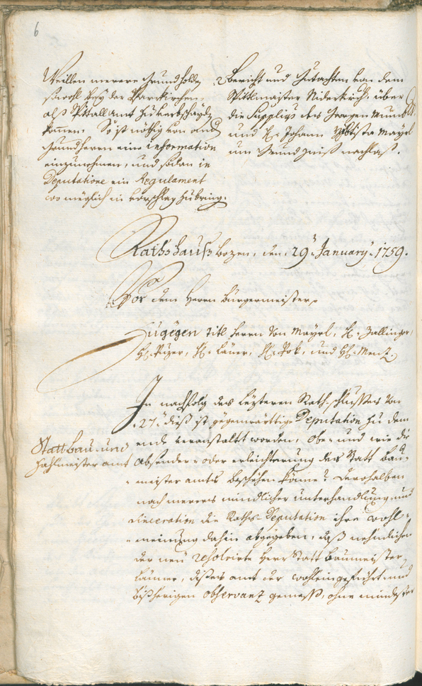 Civic Archives of Bozen-Bolzano - BOhisto Ratsprotokoll 1759/62 