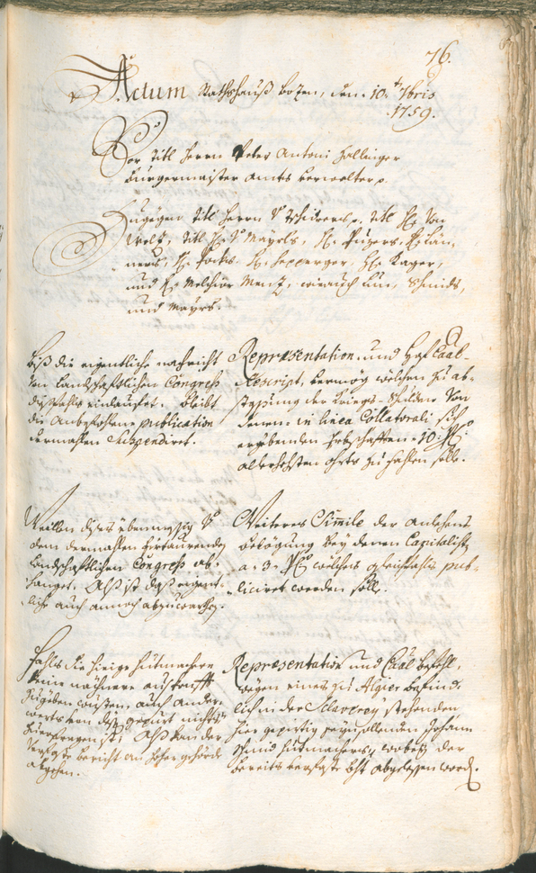 Civic Archives of Bozen-Bolzano - BOhisto Ratsprotokoll 1759/62 