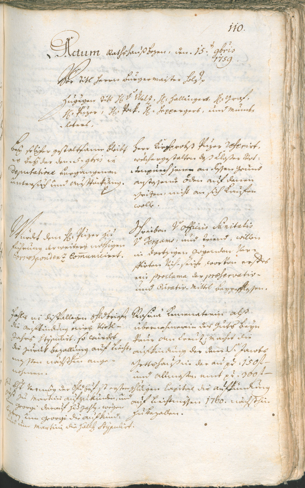 Civic Archives of Bozen-Bolzano - BOhisto Ratsprotokoll 1759/62 