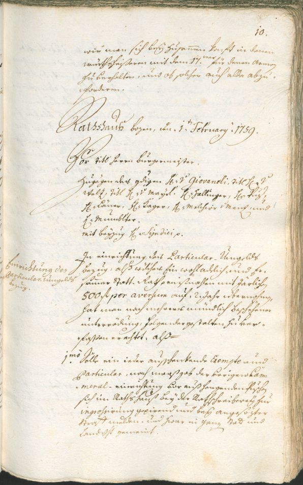 Civic Archives of Bozen-Bolzano - BOhisto Ratsprotokoll 1759/62 