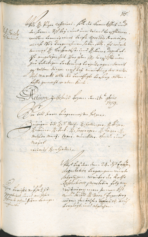 Civic Archives of Bozen-Bolzano - BOhisto Ratsprotokoll 1759/62 