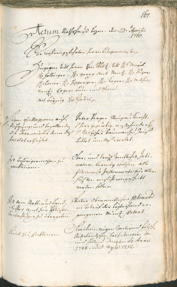 Civic Archives of Bozen-Bolzano - BOhisto Ratsprotokoll 1759/62 