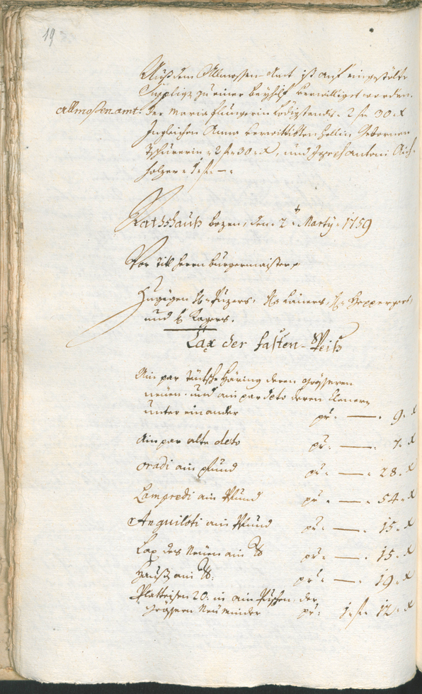 Archivio Storico della Città di Bolzano - BOhisto protocollo consiliare 1759/62 