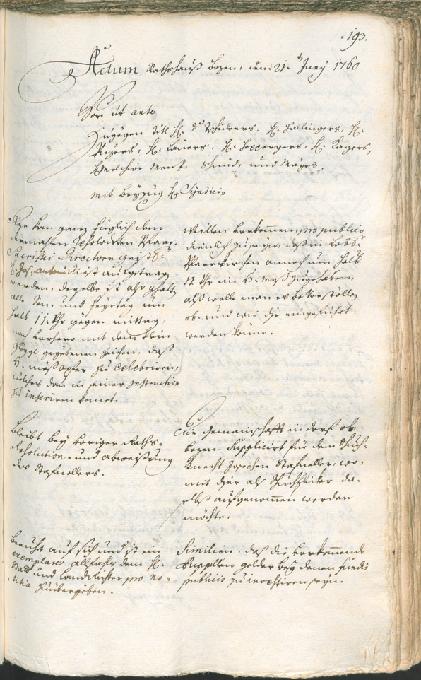 Civic Archives of Bozen-Bolzano - BOhisto Ratsprotokoll 1759/62 