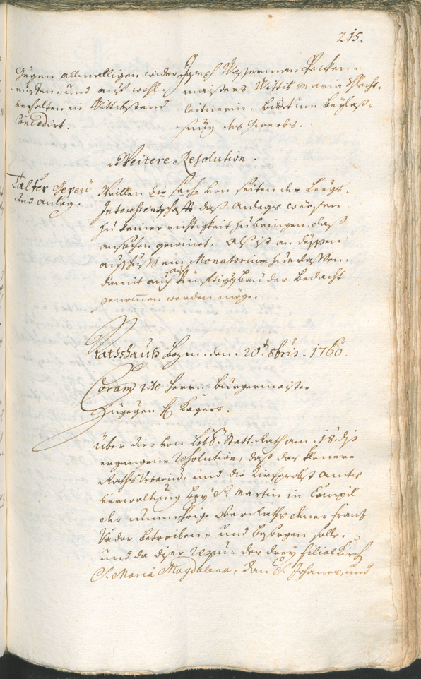 Civic Archives of Bozen-Bolzano - BOhisto Ratsprotokoll 1759/62 