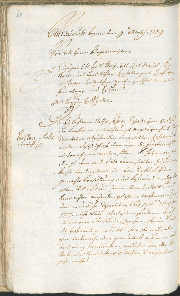 Archivio Storico della Città di Bolzano - BOhisto protocollo consiliare 1759/62 