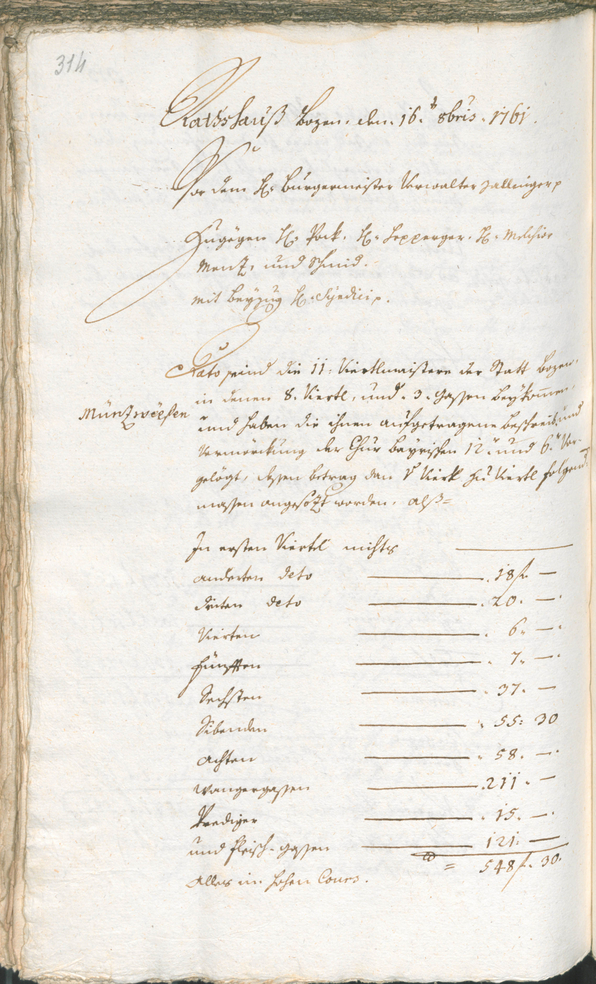 Stadtarchiv Bozen - BOhisto Ratsprotokoll 1759/62 