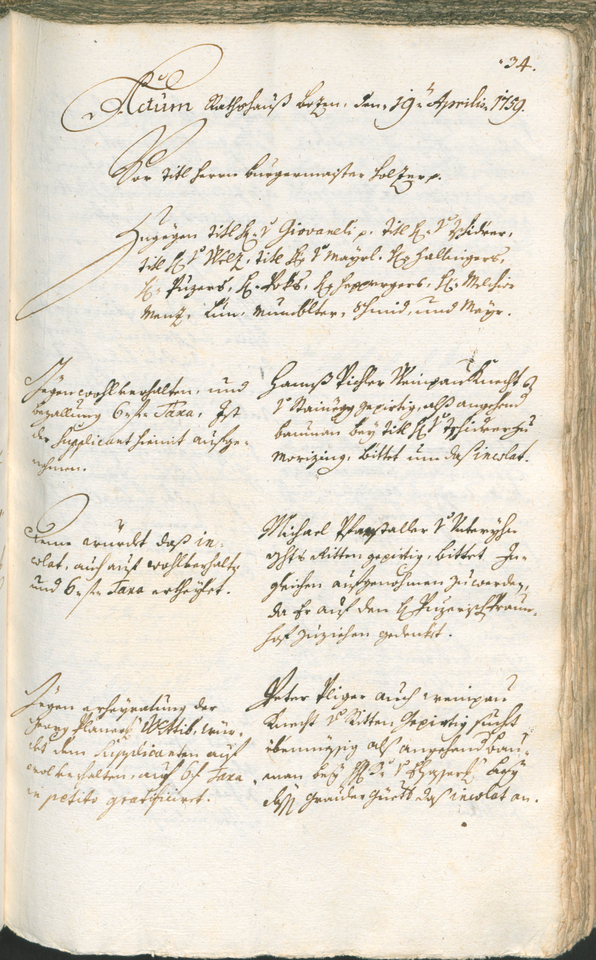 Civic Archives of Bozen-Bolzano - BOhisto Ratsprotokoll 1759/62 