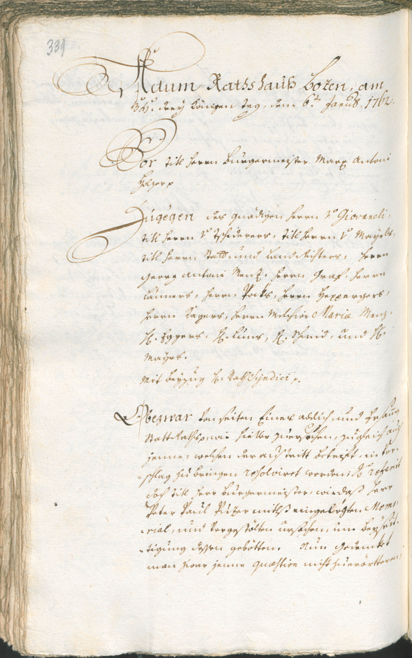 Civic Archives of Bozen-Bolzano - BOhisto Ratsprotokoll 1759/62 