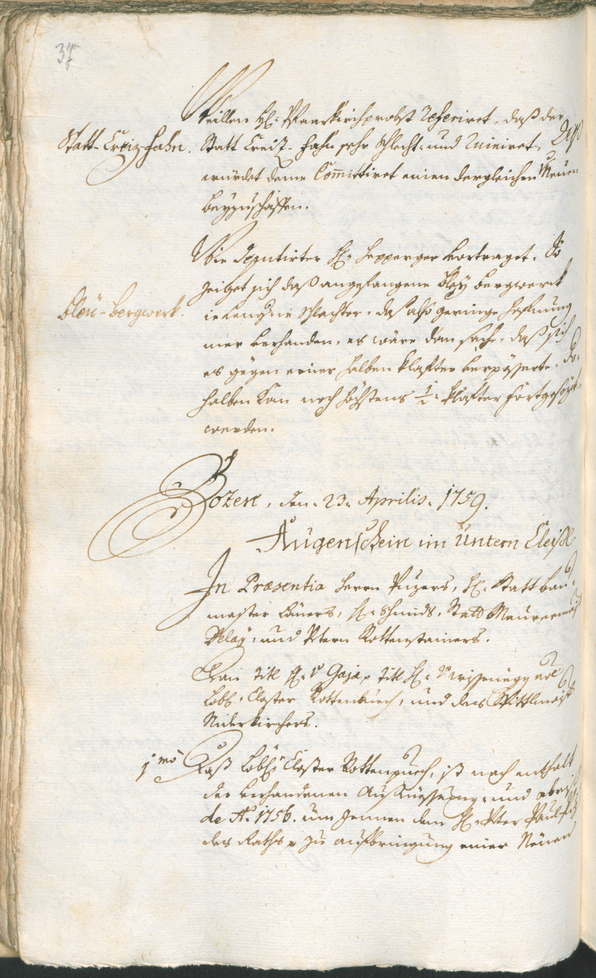 Civic Archives of Bozen-Bolzano - BOhisto Ratsprotokoll 1759/62 