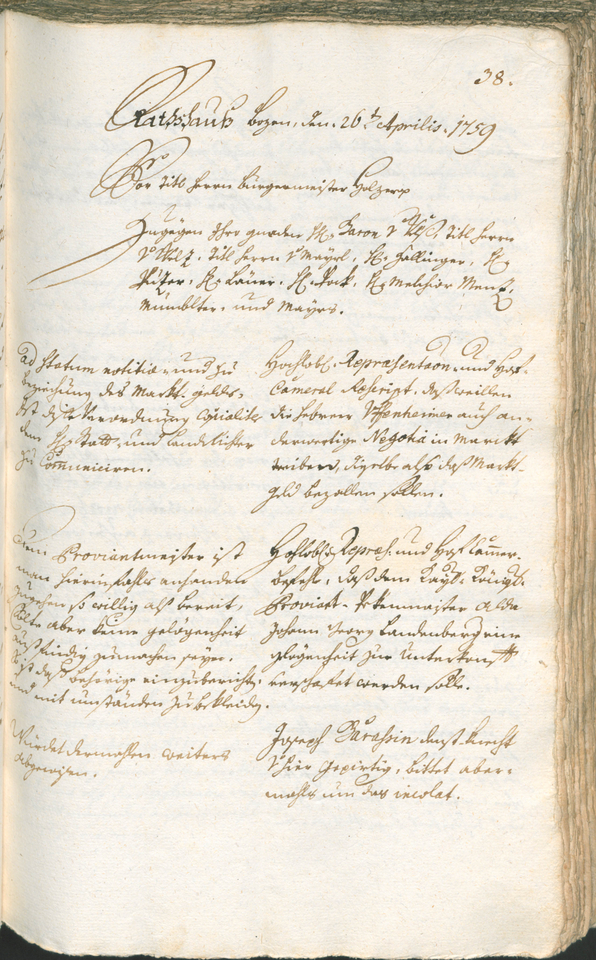 Civic Archives of Bozen-Bolzano - BOhisto Ratsprotokoll 1759/62 