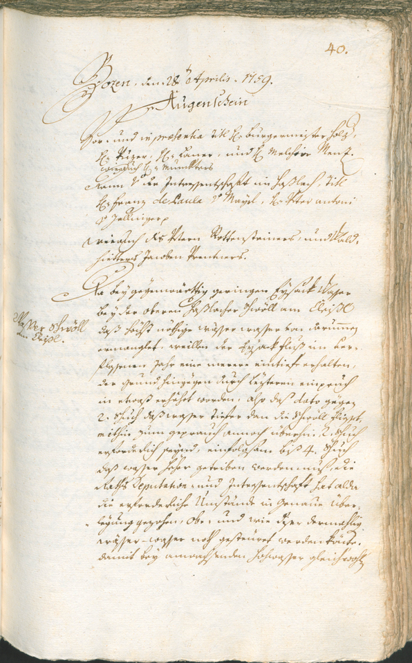 Civic Archives of Bozen-Bolzano - BOhisto Ratsprotokoll 1759/62 