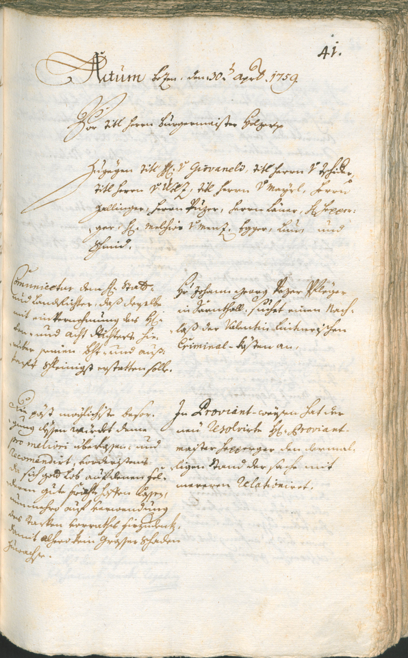 Civic Archives of Bozen-Bolzano - BOhisto Ratsprotokoll 1759/62 