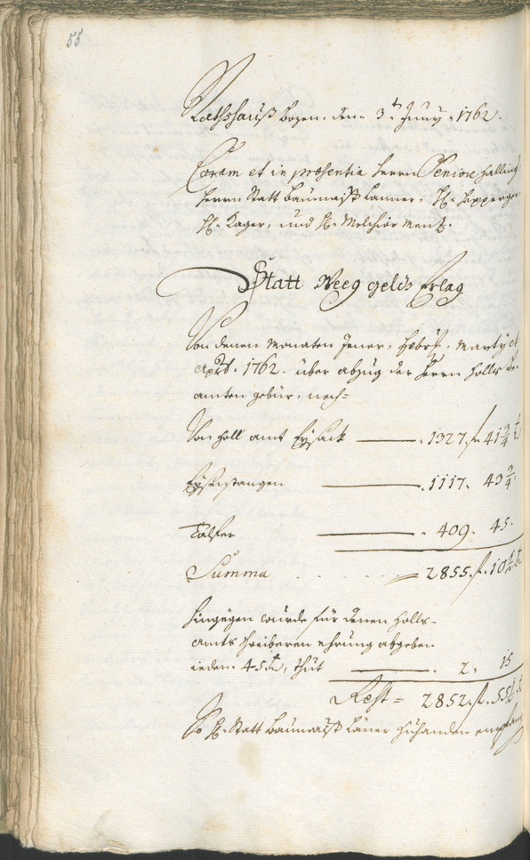 Stadtarchiv Bozen - BOhisto Ratsprotokoll 1762/65 