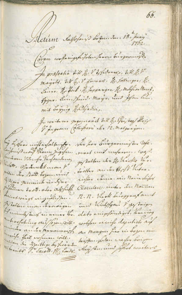 Civic Archives of Bozen-Bolzano - BOhisto Ratsprotokoll 1762/65 