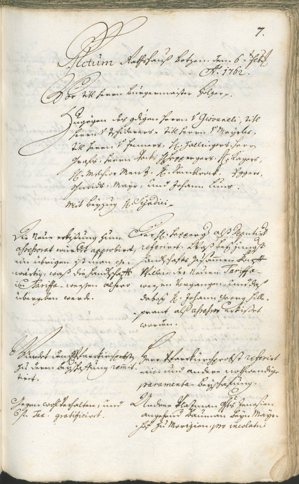 Stadtarchiv Bozen - BOhisto Ratsprotokoll 1762/65 