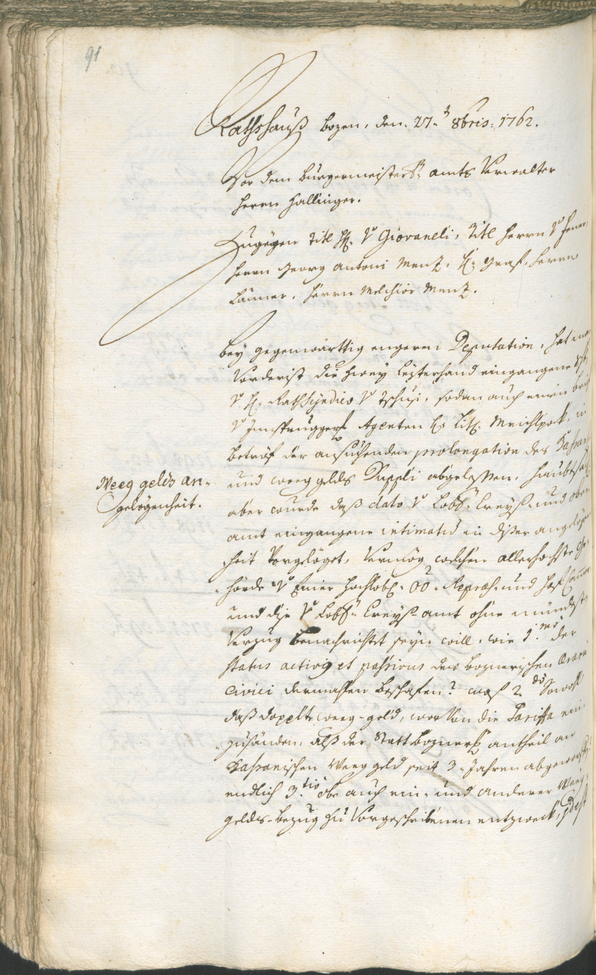 Civic Archives of Bozen-Bolzano - BOhisto Ratsprotokoll 1762/65 