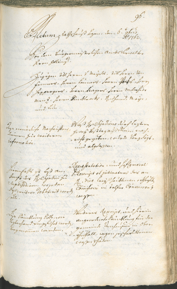 Stadtarchiv Bozen - BOhisto Ratsprotokoll 1762/65 