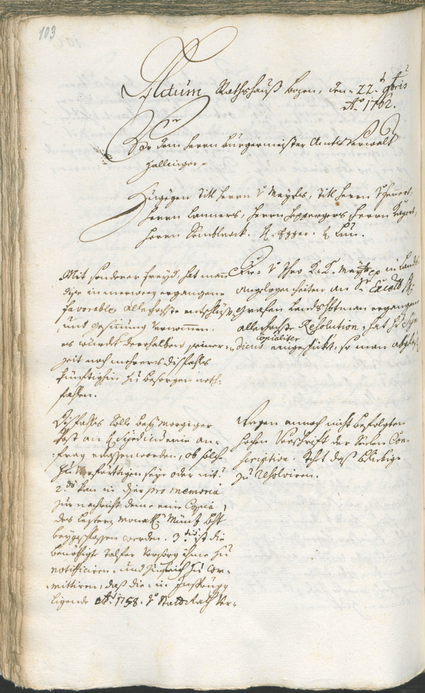 Civic Archives of Bozen-Bolzano - BOhisto Ratsprotokoll 1762/65 