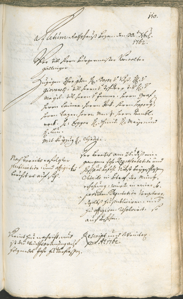 Stadtarchiv Bozen - BOhisto Ratsprotokoll 1762/65 