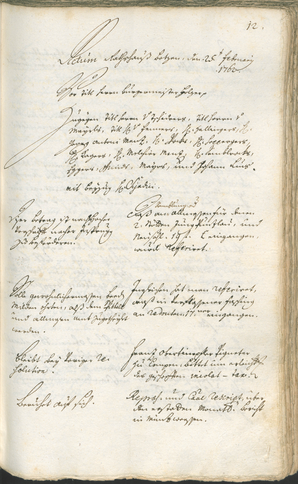 Stadtarchiv Bozen - BOhisto Ratsprotokoll 1762/65 