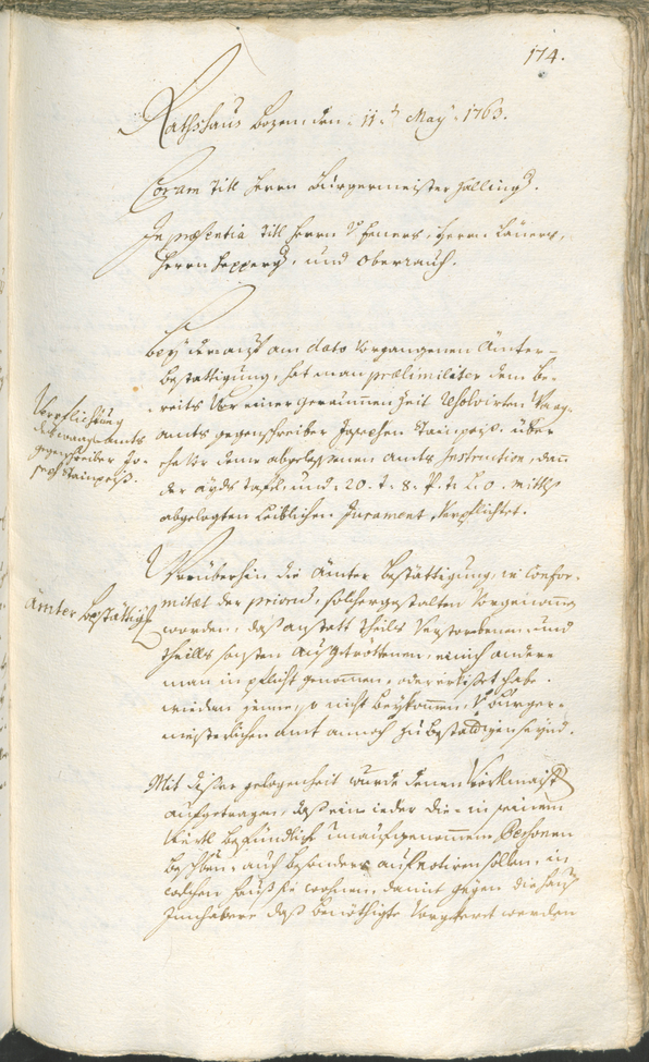 Civic Archives of Bozen-Bolzano - BOhisto Ratsprotokoll 1762/65 