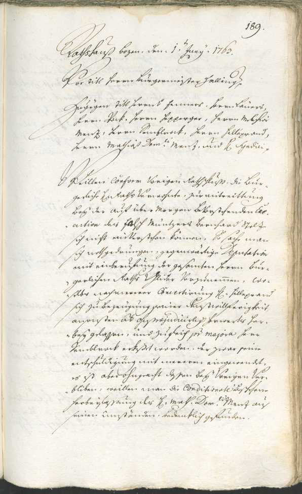 Civic Archives of Bozen-Bolzano - BOhisto Ratsprotokoll 1762/65 