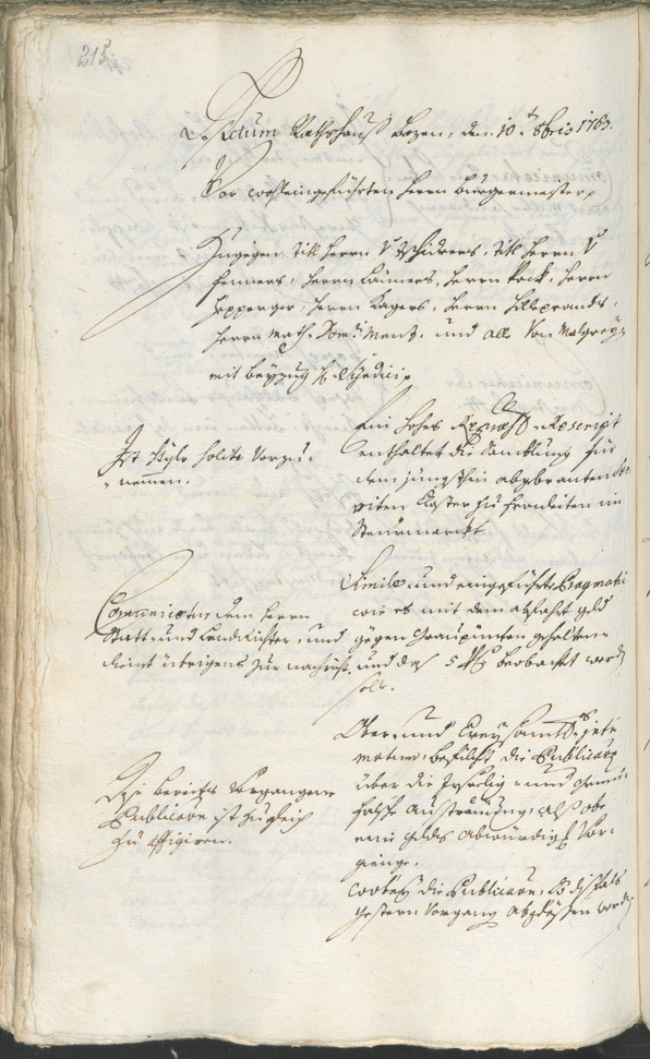 Civic Archives of Bozen-Bolzano - BOhisto Ratsprotokoll 1762/65 