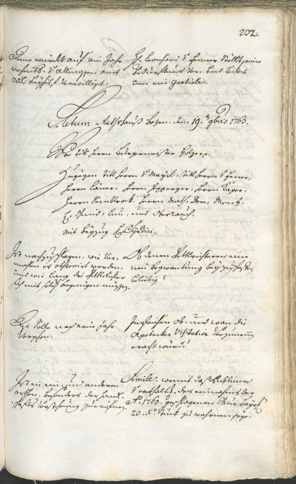 Stadtarchiv Bozen - BOhisto Ratsprotokoll 1762/65 