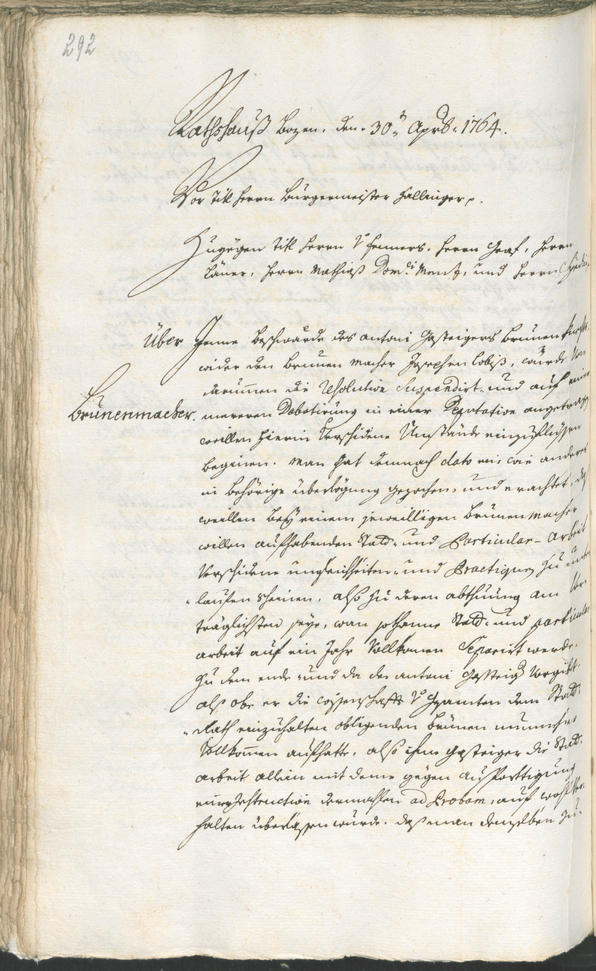 Archivio Storico della Città di Bolzano - BOhisto protocollo consiliare 1762/65 