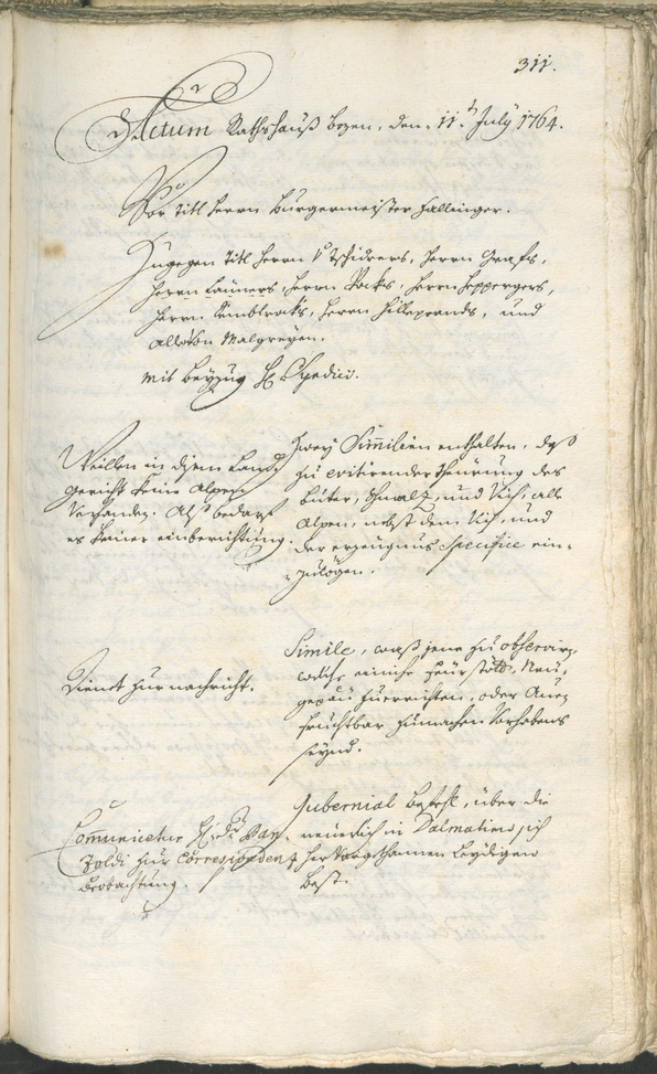 Civic Archives of Bozen-Bolzano - BOhisto Ratsprotokoll 1762/65 