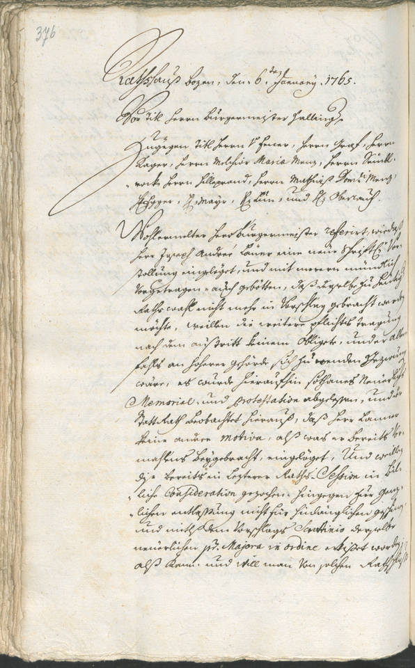 Civic Archives of Bozen-Bolzano - BOhisto Ratsprotokoll 1762/65 