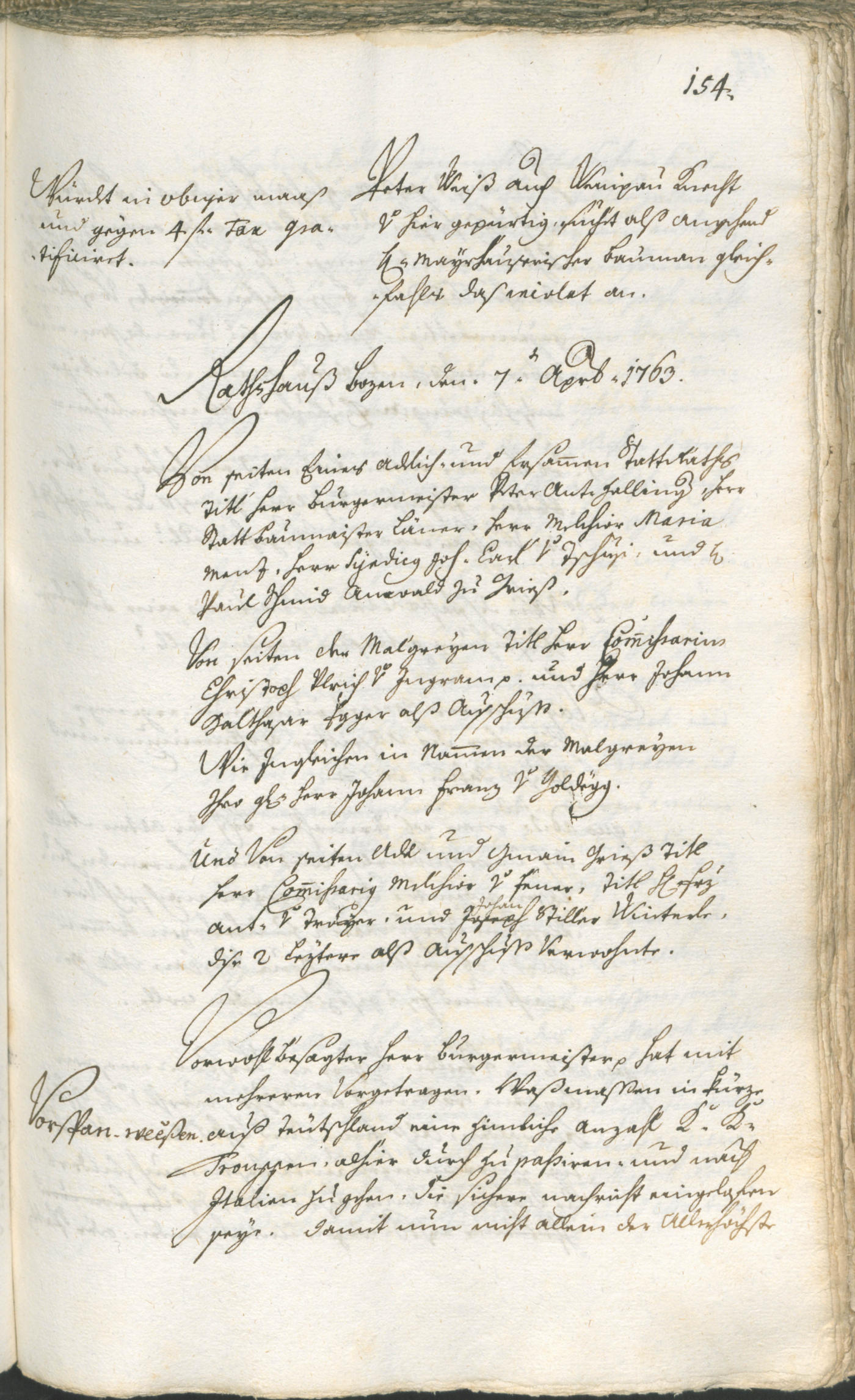Stadtarchiv Bozen - BOhisto Ratsprotokoll 1762/65 