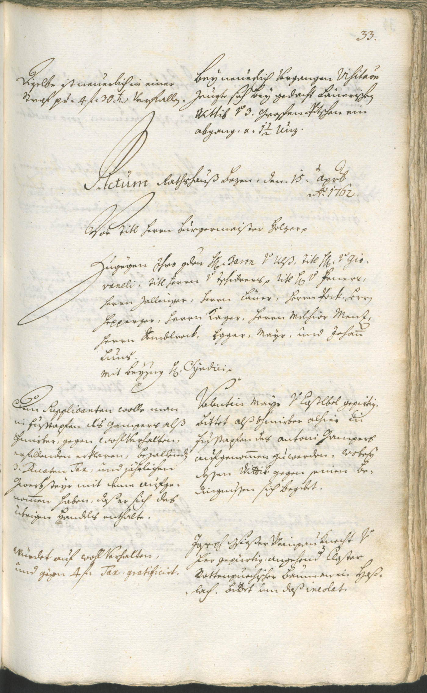 Stadtarchiv Bozen - BOhisto Ratsprotokoll 1762/65 
