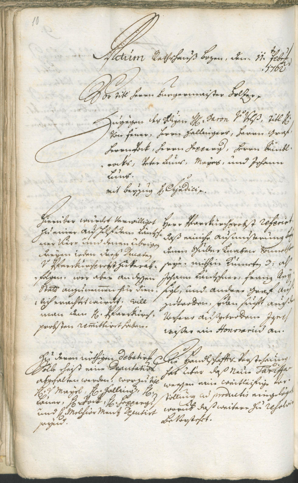 Civic Archives of Bozen-Bolzano - BOhisto Ratsprotokoll 1762/65 