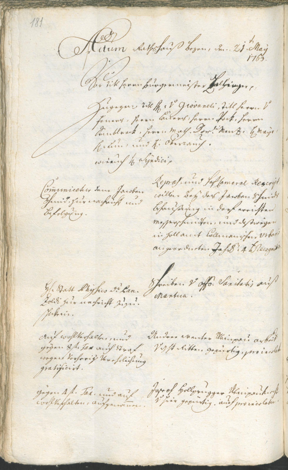 Civic Archives of Bozen-Bolzano - BOhisto Ratsprotokoll 1762/65 
